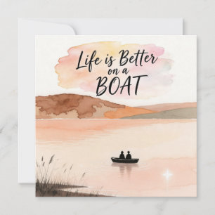 Das Leben ist besser auf einem Boot Feiertagskarte