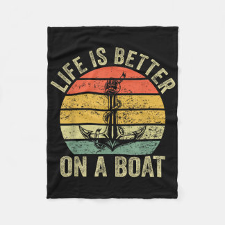 Das Leben ist besser auf einem Boot Kapitän Flachb Fleecedecke