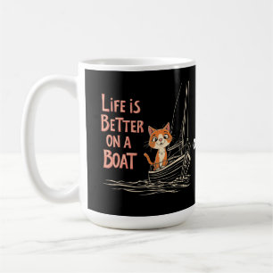 Das Leben ist besser auf einem Boot Katamaran Sege Kaffeetasse