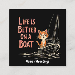 Das Leben ist besser auf einem Boot Katamaran Sege Quadratische Visitenkarte