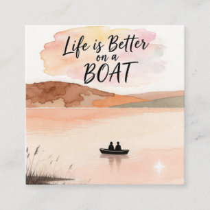 Das Leben ist besser auf einem Boot Quadratische Visitenkarte
