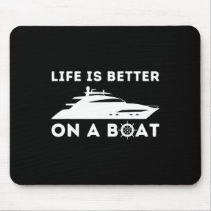 Das Leben ist besser auf einem Boot - Vintage Boot Mousepad