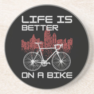 Das Leben ist besser auf einem Fahrrad Getränkeuntersetzer