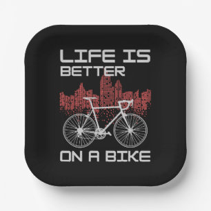 Das Leben ist besser auf einem Fahrrad Pappteller