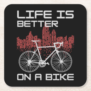 Das Leben ist besser auf einem Fahrrad Rechteckiger Pappuntersetzer