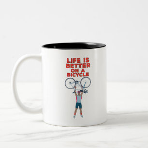 Das Leben ist besser auf einem Fahrrad Zweifarbige Tasse