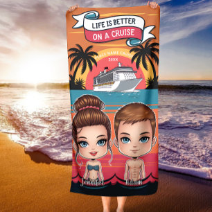 Das Leben ist besser auf einer Kreuzfahrt Custom C Strandtuch