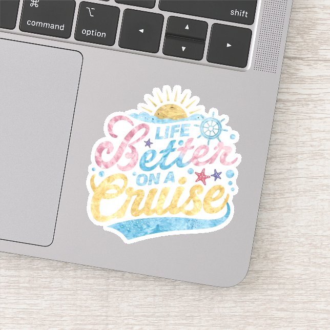 Das Leben ist besser auf einer Kreuzfahrt Familie  Aufkleber (Detail)