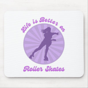 Das Leben ist besser auf Rollschuhen Lila Sonnenun Mousepad