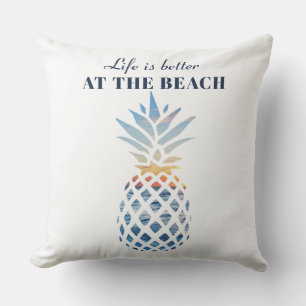 Das Leben ist besser Beach Ananas Familienurlaub Kissen