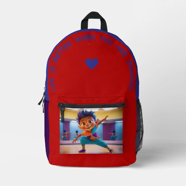 Das Leben ist besser... Bedruckter Rucksack (Vorderseite)