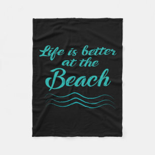 Das Leben ist besser bei Beach Summer Surfer Männe Fleecedecke