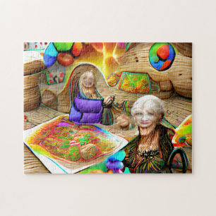 Das Leben ist besser bei Grandmas Zuhause willkomm Puzzle