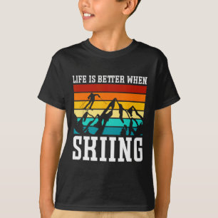Das Leben ist besser beim Skifahren - Retro Ski Fu T-Shirt