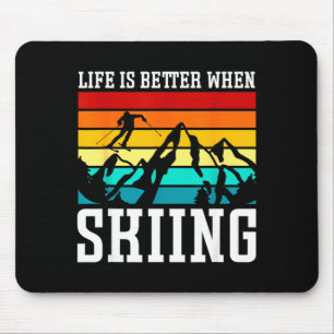 Das Leben ist besser beim Skifahren - Retro-Ski lu Mousepad