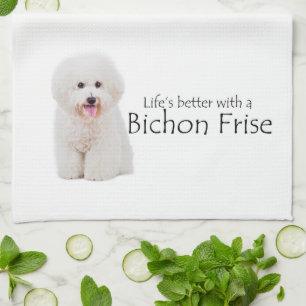Das Leben ist besser Bichon Küchentuch