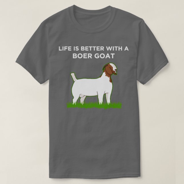 Das Leben ist besser, die Boer-Ziege lange T-Shirt (Design vorne)