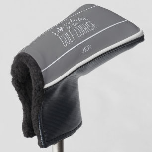 Das Leben ist besser Golf Zitat Grau schützende Pu Headcover