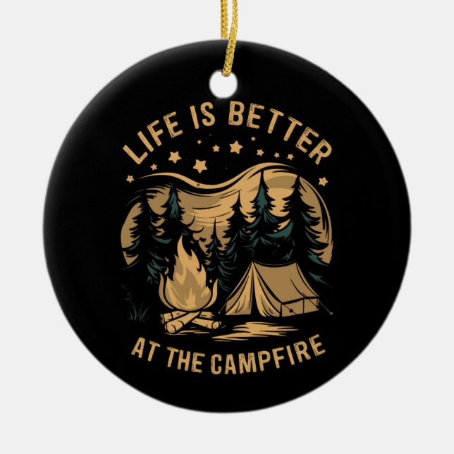 Das Leben ist besser im Campingplatz Camp-Camping Keramik Ornament (Vorne)
