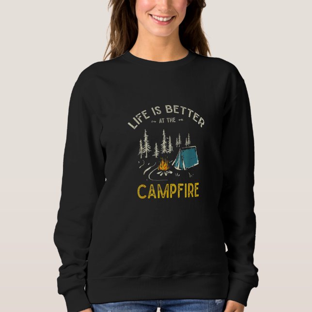 Das Leben ist besser im Campingplatz Camper Sweatshirt (Vorderseite)