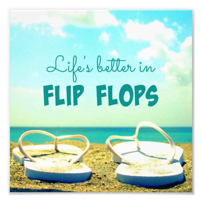 Das Leben ist besser im Flip Flops Beach Foto (Vorne)