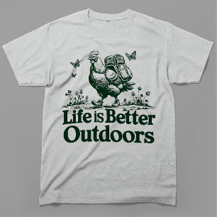 Das Leben ist besser im Freien Lustiger Wandernder T-Shirt