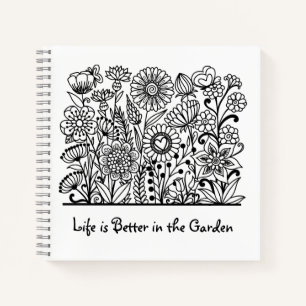 Das Leben ist besser im Garden Floral Print Journa Notizbuch