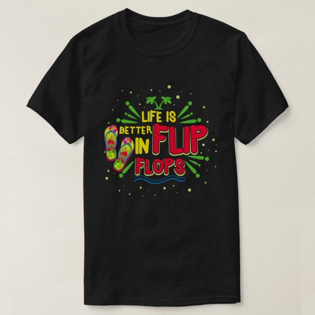 Das Leben ist besser im Sommerurlaub von Flip Flop T-Shirt (Design vorne)