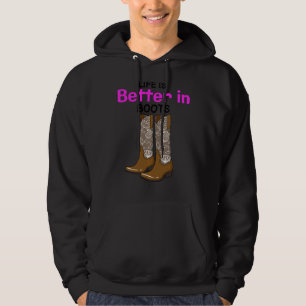 Das Leben ist besser in Booten Land Kuh Mädchen Fr Hoodie