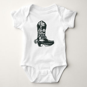 Das Leben ist besser in Boots, Cowboy Boots Baby Strampler