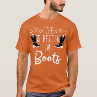 Das Leben ist besser in Bootshe Western Style Pfer T-Shirt