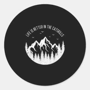 Das Leben ist besser in den Catskills New York Rei Runder Aufkleber