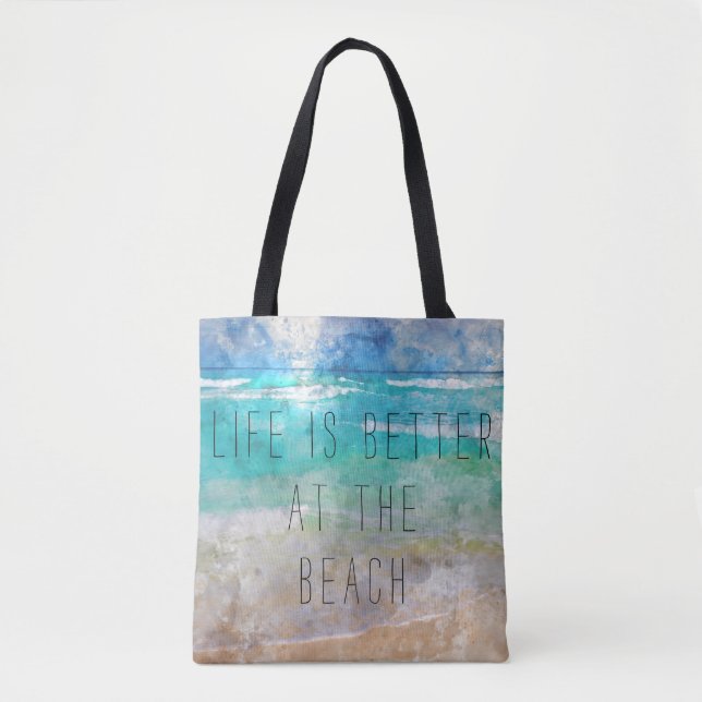 Das Leben ist besser in der BeachCanvas-Tasche (Vorderseite)