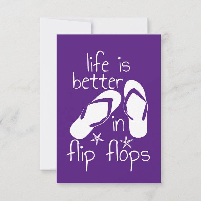 Das Leben ist besser in Flip Flops Einladung (Vorderseite)
