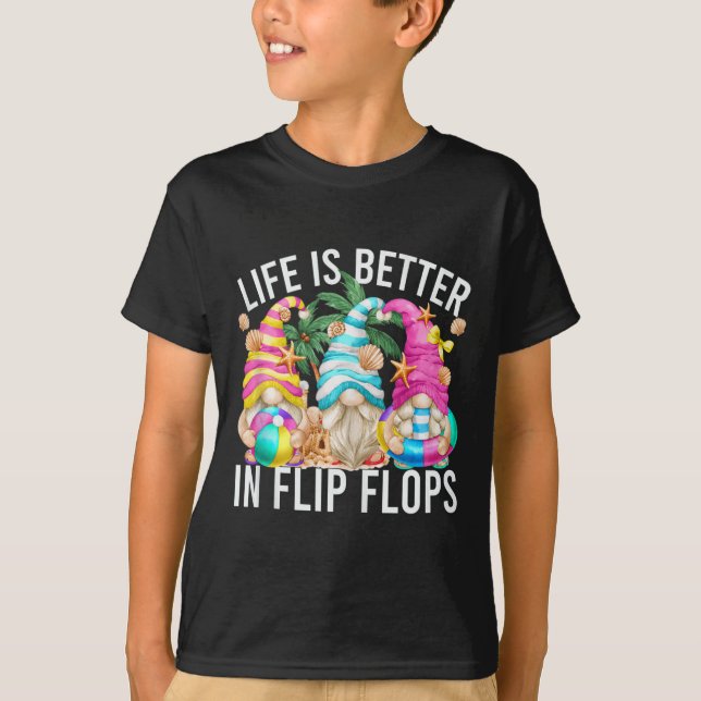 Das Leben ist besser in Flip Flops für Beach Girls T-Shirt (Vorderseite)