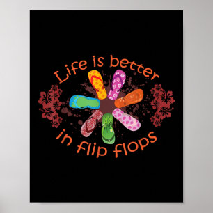 Das Leben ist besser in Flip Flops Girl Beach Gesc Poster