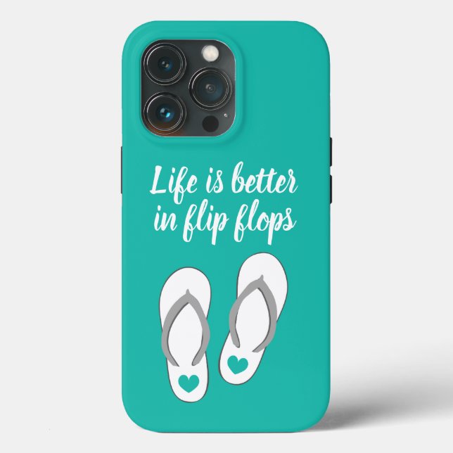 Das Leben ist besser in Flip Flops lustige Sommerq Case-Mate iPhone Hülle (Rückseite)