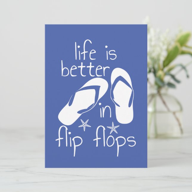 Das Leben ist besser in Flip Flops Save The Date (Stehend Vorderseite)