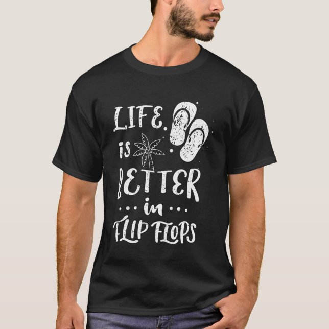 Das Leben ist besser in Flip Flops Sommer Pullover (Vorderseite)
