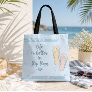 Das Leben ist besser in Flip Flops Strandtasche