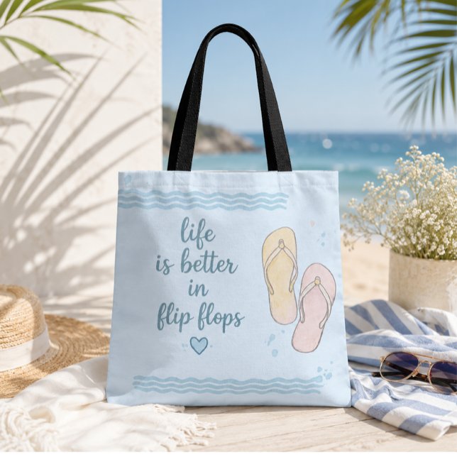 Das Leben ist besser in Flip Flops Strandtasche (Von Creator hochgeladen)