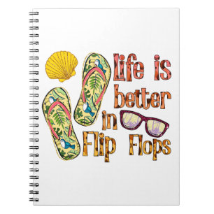 Das Leben ist besser in Flip Flops   Summer Vibes Notizblock