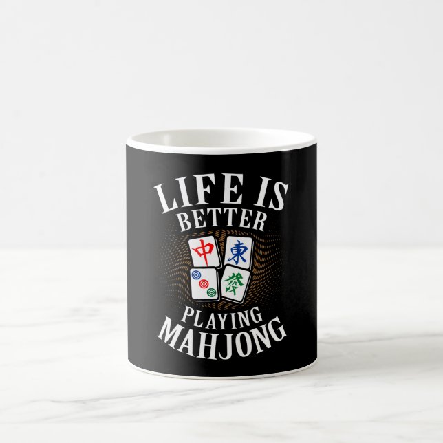 Das Leben ist besser, Mahjong Funny Mahjong Mama z Kaffeetasse (Mittel)
