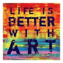 Das Leben ist besser mit Art Red Gelb Abstrakt Art