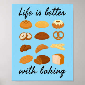 Das Leben ist besser mit Backen - Funny Baker Poster