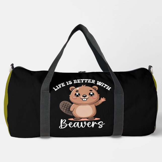 Das Leben ist besser mit Bibern Duffle Bag (Vorderseite)