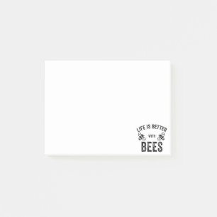 Das Leben ist besser mit Bienen cool Honigbiene Ti Post-it Klebezettel