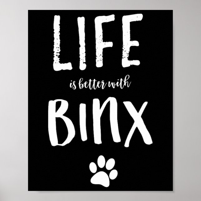Das Leben ist besser mit Binx-Hundebezeichnung-Shi Poster (Vorne)
