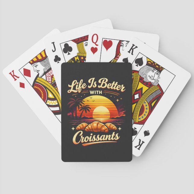 Das Leben ist besser mit Croissants Spielkarten (Rückseite)