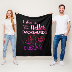 Das Leben ist besser mit Dackeln, die neonrosa Doo Fleecedecke